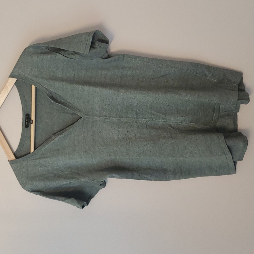 Talbot V-Neck 100% Linen Short Sleeve Top XS